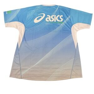 Hidden NY x Asics Blue Gradient Graphic Jersey Shirt Mens Size XXL